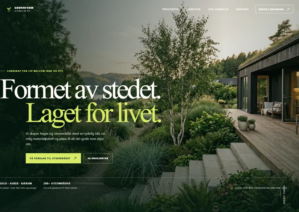 Designkonsept: GrønnForm Utemiljø