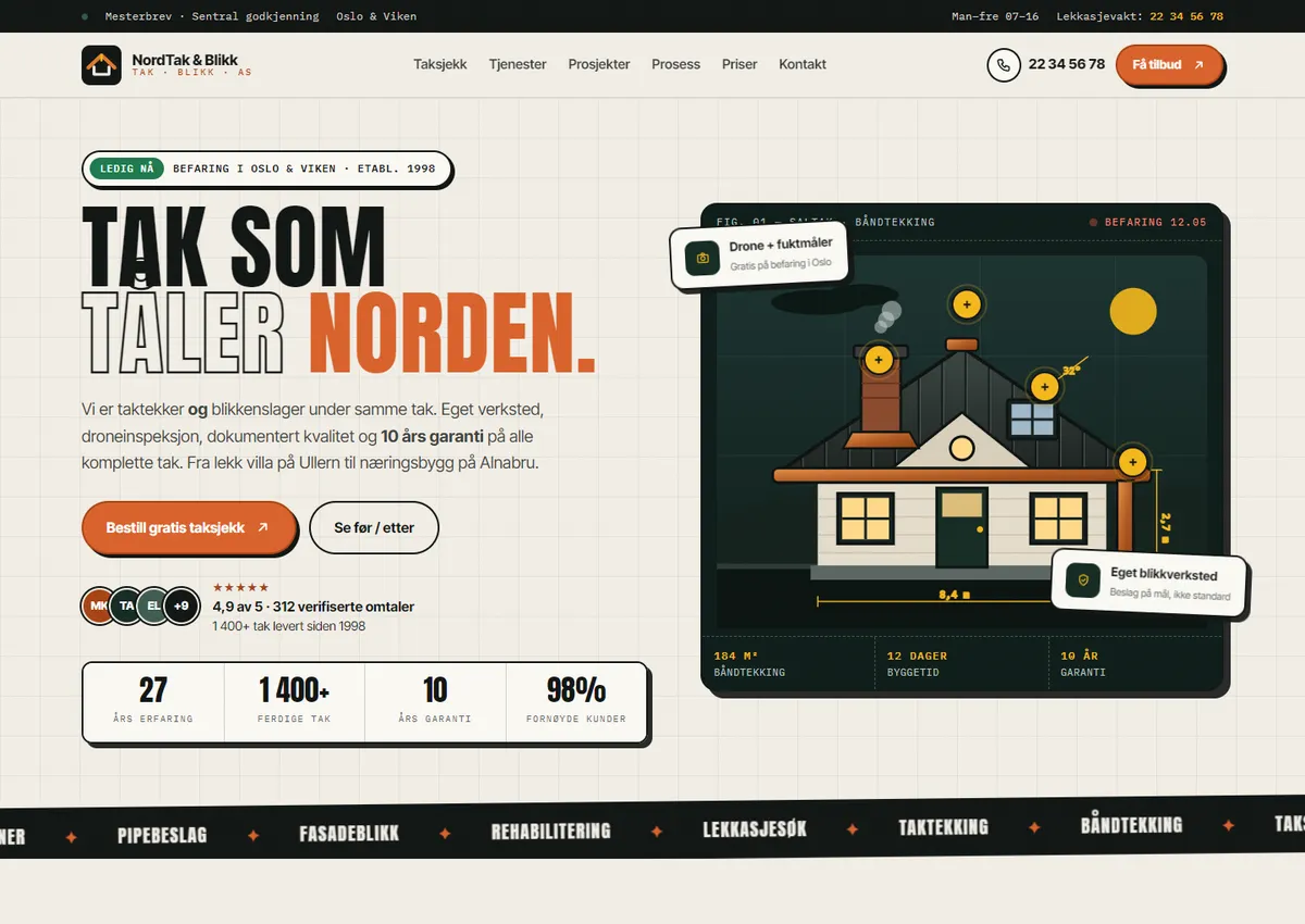 Designkonsept: NordTak & Blikk AS