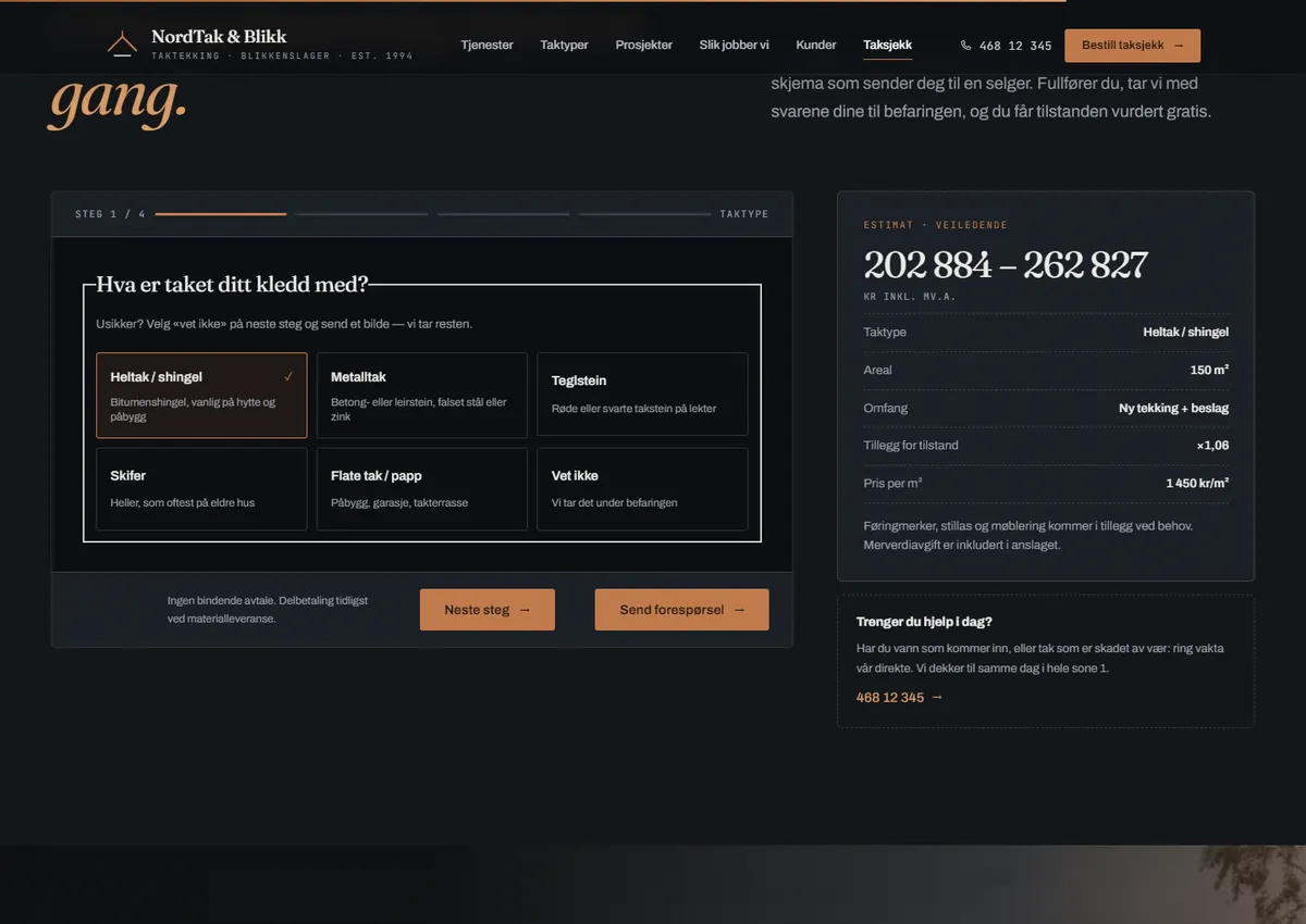 Designkonsept: NordTak & Blikk AS