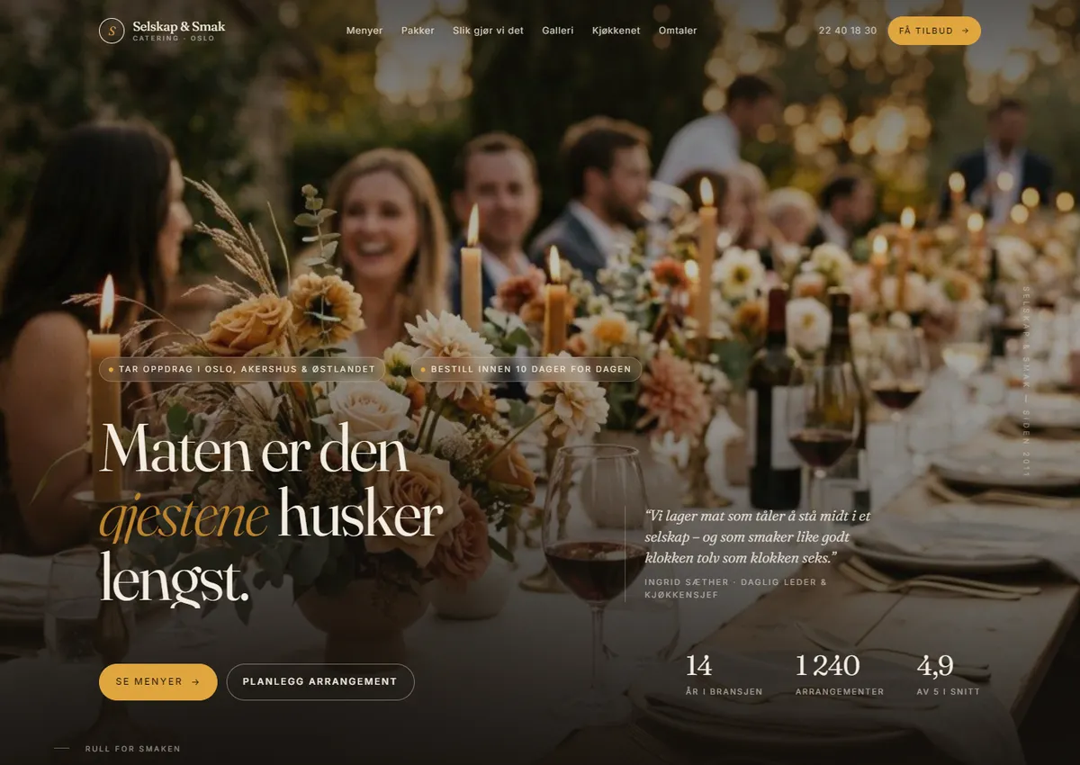 Designkonsept: Selskap & Smak Catering