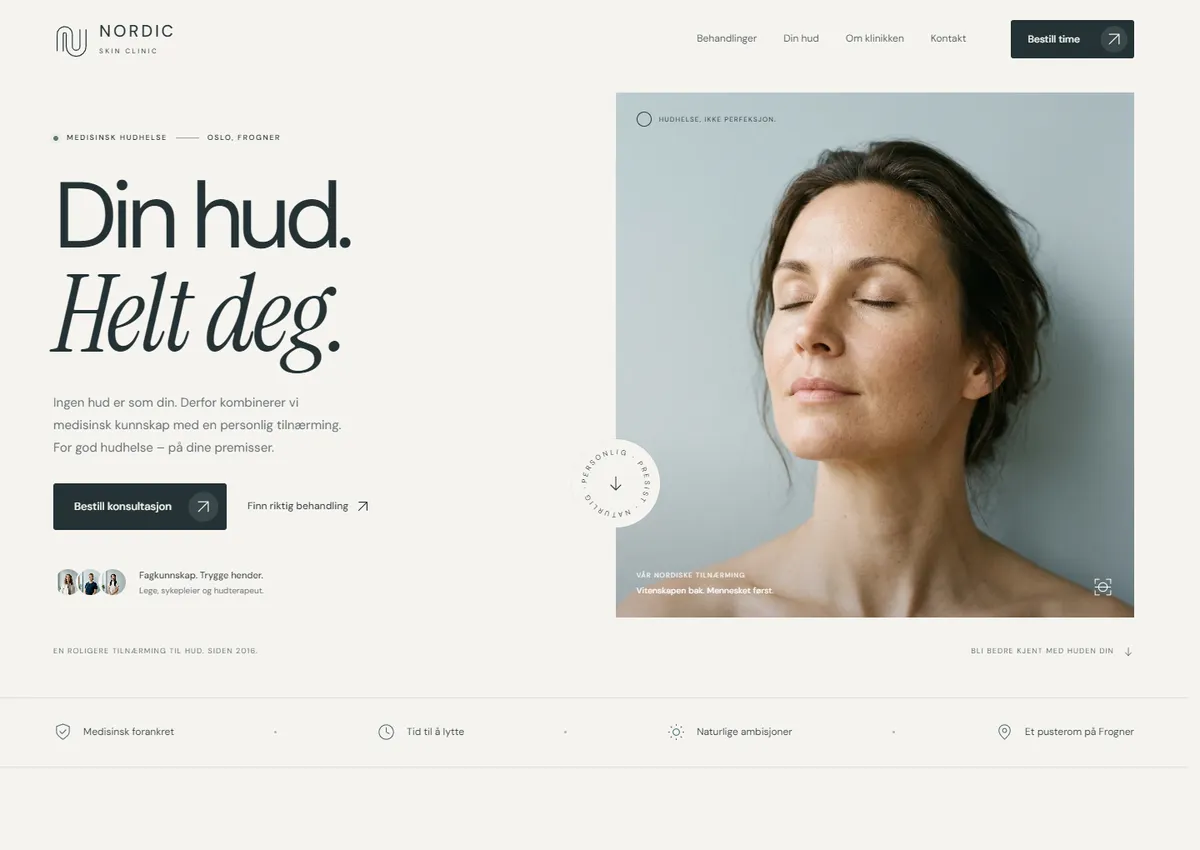 Designkonsept: Nordic Skin Clinic