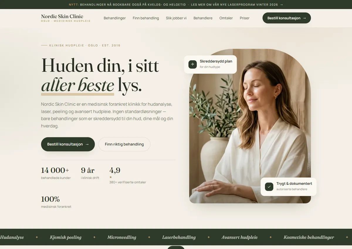 Designkonsept: Nordic Skin Clinic