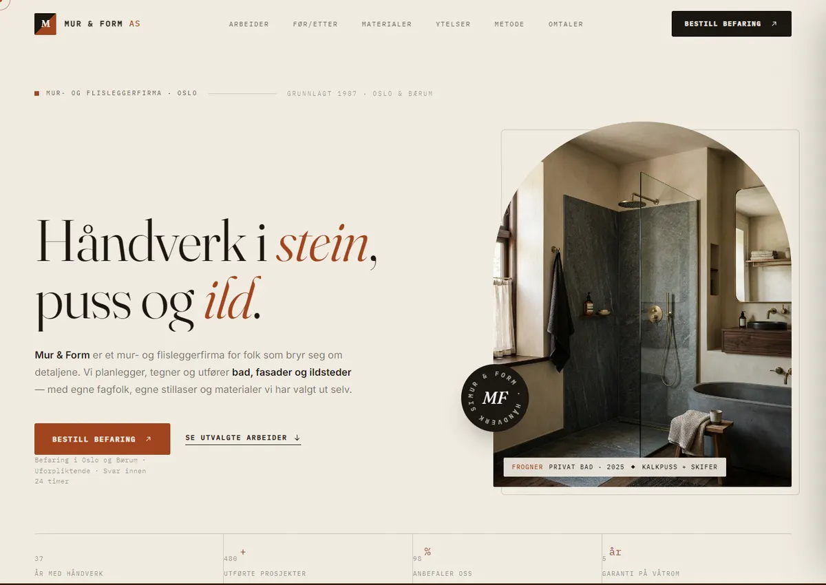 Designkonsept: Mur & Form AS