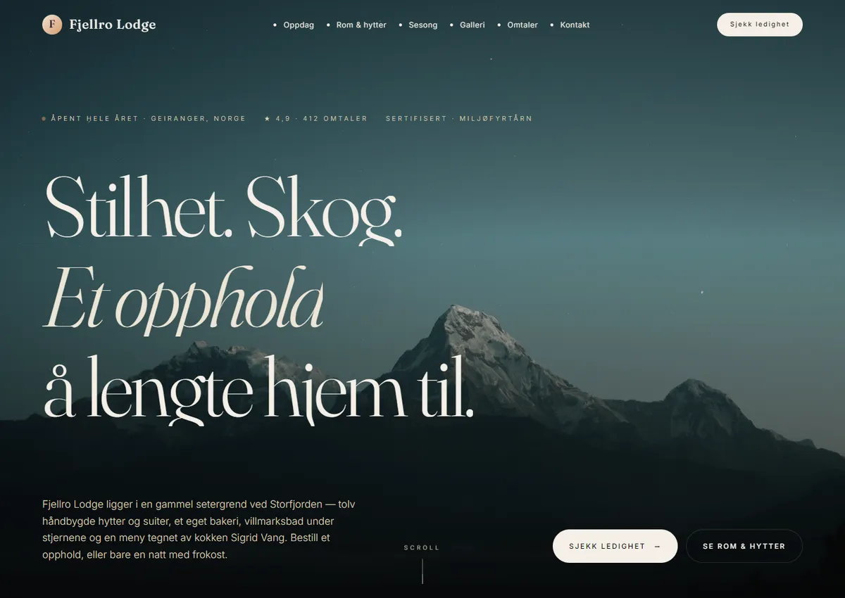 Designkonsept: Fjellro Lodge