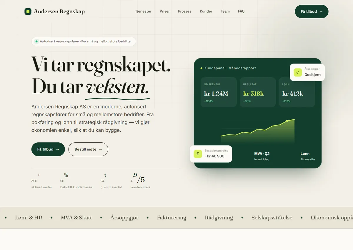 Designkonsept: Andersen Regnskap AS