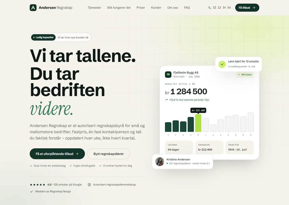 Designkonsept: Andersen Regnskap AS