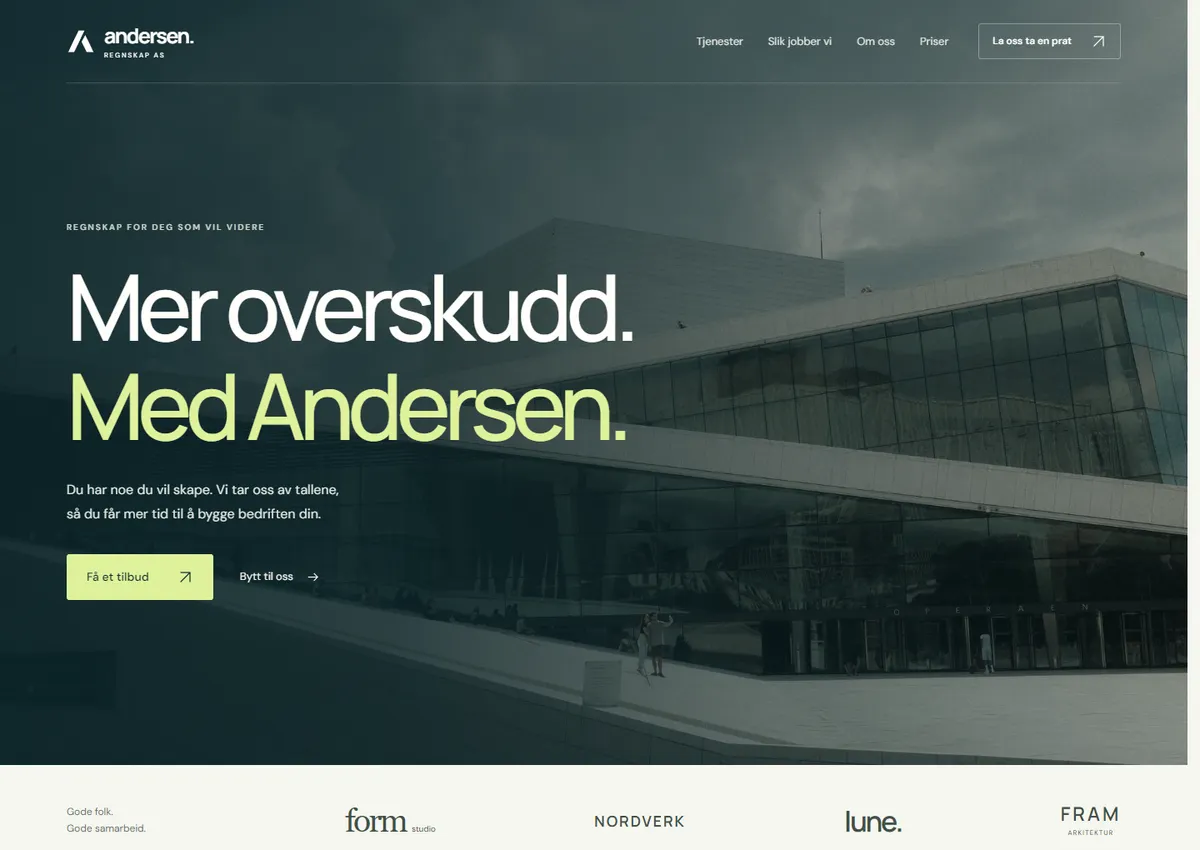 Designkonsept: Andersen Regnskap AS
